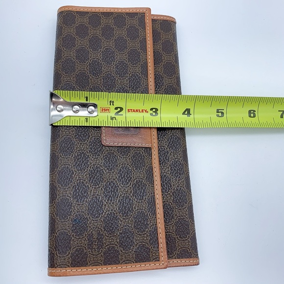CELINE Macadam Long Wallet Flap Button Leather Wallet in Light Brown - Picture 14 of 14